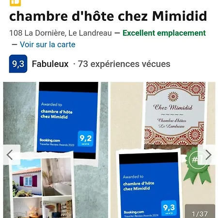 chambre d'hôte chez Mimidid Le Landreau Extérieur photo